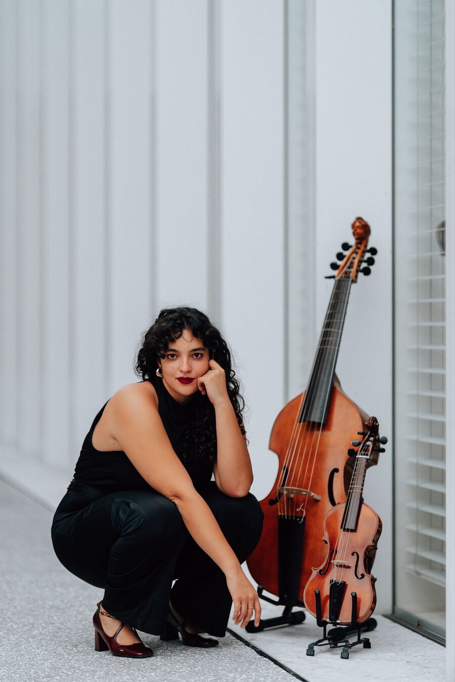 Bianca Cucini con la viola da gamba